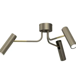 Luminex Deckenstrahler Metall in Gold H:27 cm 3-flmg flexibel< Spots|Bürolampen