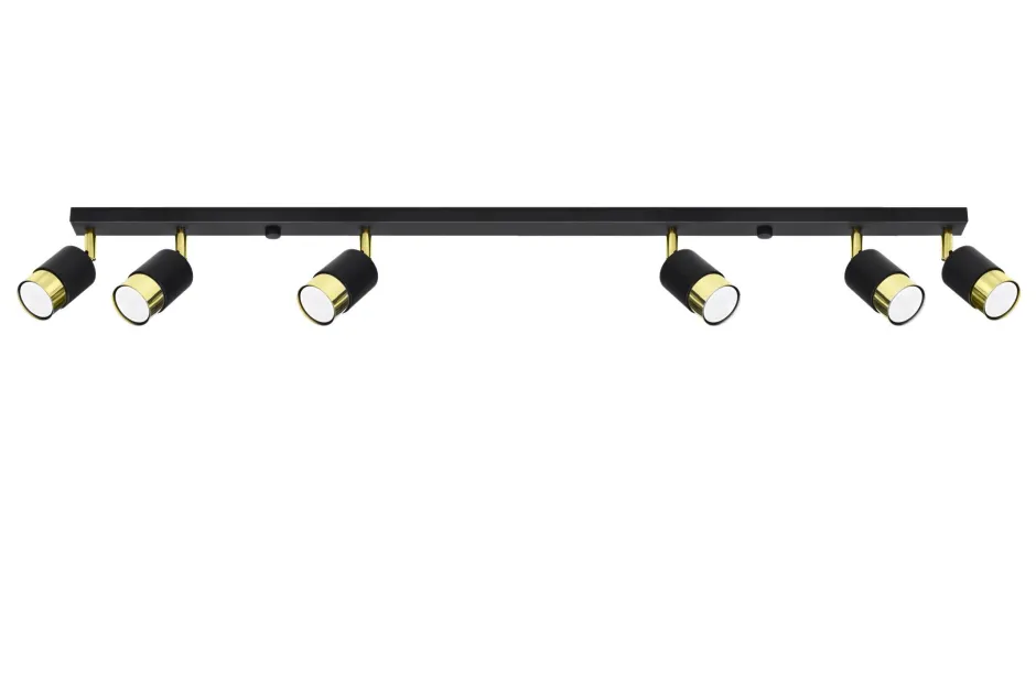 Sollux Deckenstrahler Metall Schwarz Gold 117 cm lang HAMIDE< Deckenleuchten|Flurlampen