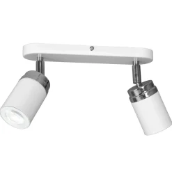 Deckenleuchten|Spots*Luminex Deckenstrahler Metall Weiß Chrom 2-flammig schwenkbar