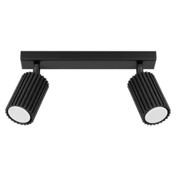 Sollux Deckenstrahler Modern B: 30 cm klein 2-flammig GU10 Schwarz< Flurlampen|Wohnzimmerlampen