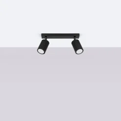 Sollux Deckenstrahler Modern B: 30 cm klein 2-flammig GU10 Schwarz< Flurlampen|Wohnzimmerlampen