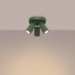 Sollux Deckenstrahler Modern rund Ø 19,5 cm klein Grün 3x GU10< Flurlampen|Wohnzimmerlampen