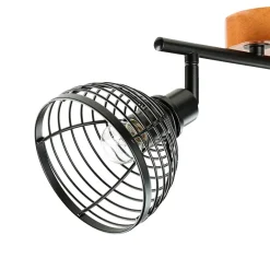 Holzlampen|Küchenlampen*Easylight Deckenstrahler Retro Design Holz Metall 2-flammig E14