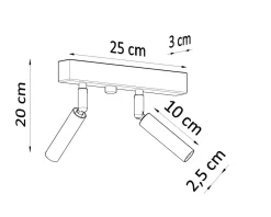 Moderne Lampen|Küchenlampen*Sollux Deckenstrahler SARGAS Weiß 25 cm breit klein 2-flammig