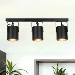 Easylight Deckenstrahler Schwarz 3 flmg E27< Deckenleuchten|Flurlampen