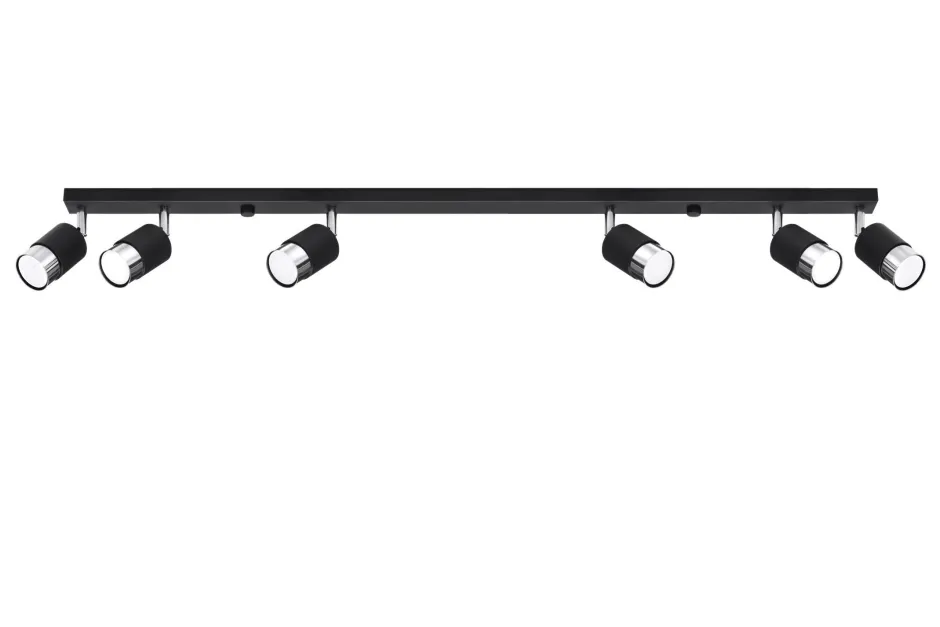 Sollux Deckenstrahler Schwarz Chrom 117 cm lang schwenkbar< Deckenleuchten|Flurlampen