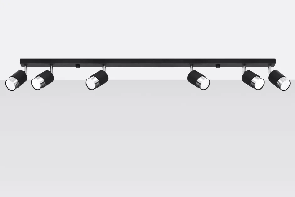 Sollux Deckenstrahler Schwarz Chrom 117 cm lang schwenkbar< Deckenleuchten|Flurlampen