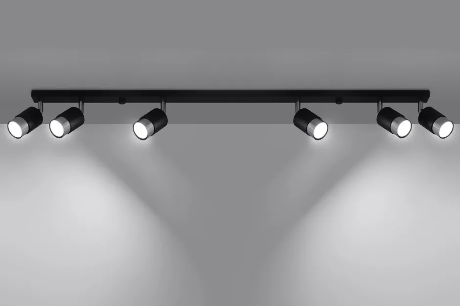 Sollux Deckenstrahler Schwarz Chrom 117 cm lang schwenkbar< Deckenleuchten|Flurlampen