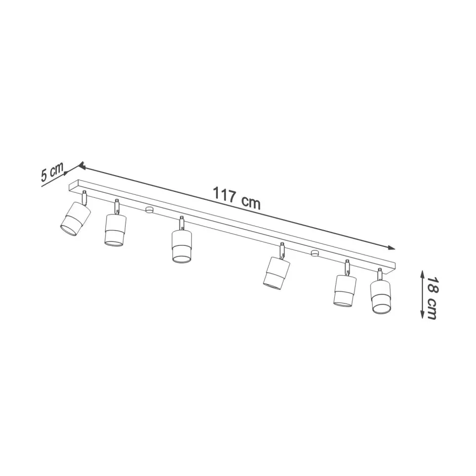 Sollux Deckenstrahler Schwarz Chrom 117 cm lang schwenkbar< Deckenleuchten|Flurlampen