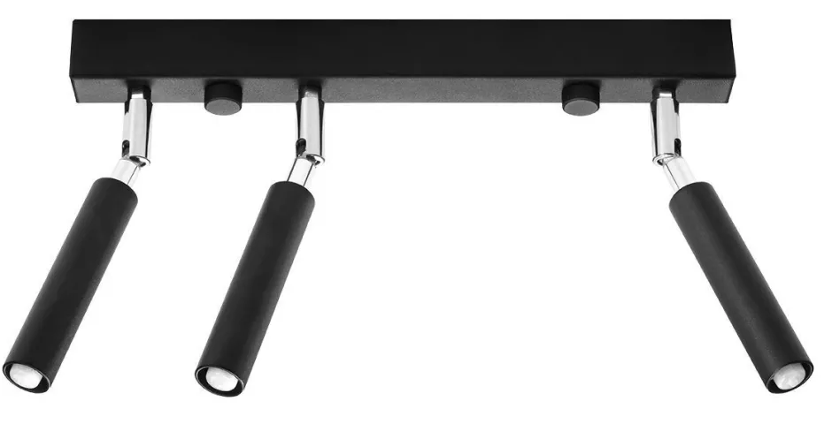 Sollux Deckenstrahler Schwarz 3-flammig 35 cm SARGAS< Deckenleuchten|Flurlampen