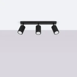 Sollux Deckenstrahler Schwarz 3-flammig B: 45 cm schwenkbar GU10< Flurlampen|Wohnzimmerlampen