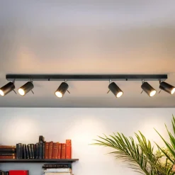 Easylight Deckenstrahler Schwarz Metall 6-flammig 118 cm schwenkbar< Deckenleuchten|Flurlampen