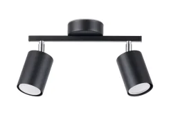 Küchenlampen|Esszimmer Lampen*Sollux Deckenstrahler Schwarz Metall 2-flammig klein GU10 DALIT