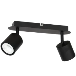 Wohnzimmerlampen|Küchenlampen*Luminex Deckenstrahler Schwarz Metall 2 flammig GU10