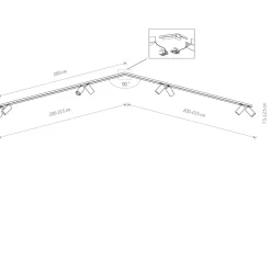 Deckenleuchten|Spots*Nowodvorski Deckenstrahler Schwarz 2x 2 m schwenkbar 8x GU10