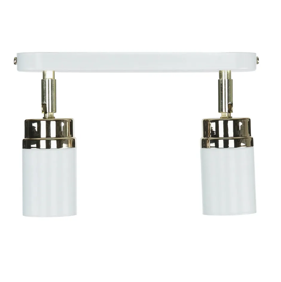 Moderne Lampen|Küchenlampen*Luminex Deckenstrahler Spot Metall Modern Weiß Gold 2-flammig