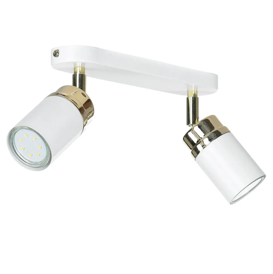 Moderne Lampen|Küchenlampen*Luminex Deckenstrahler Spot Metall Modern Weiß Gold 2-flammig