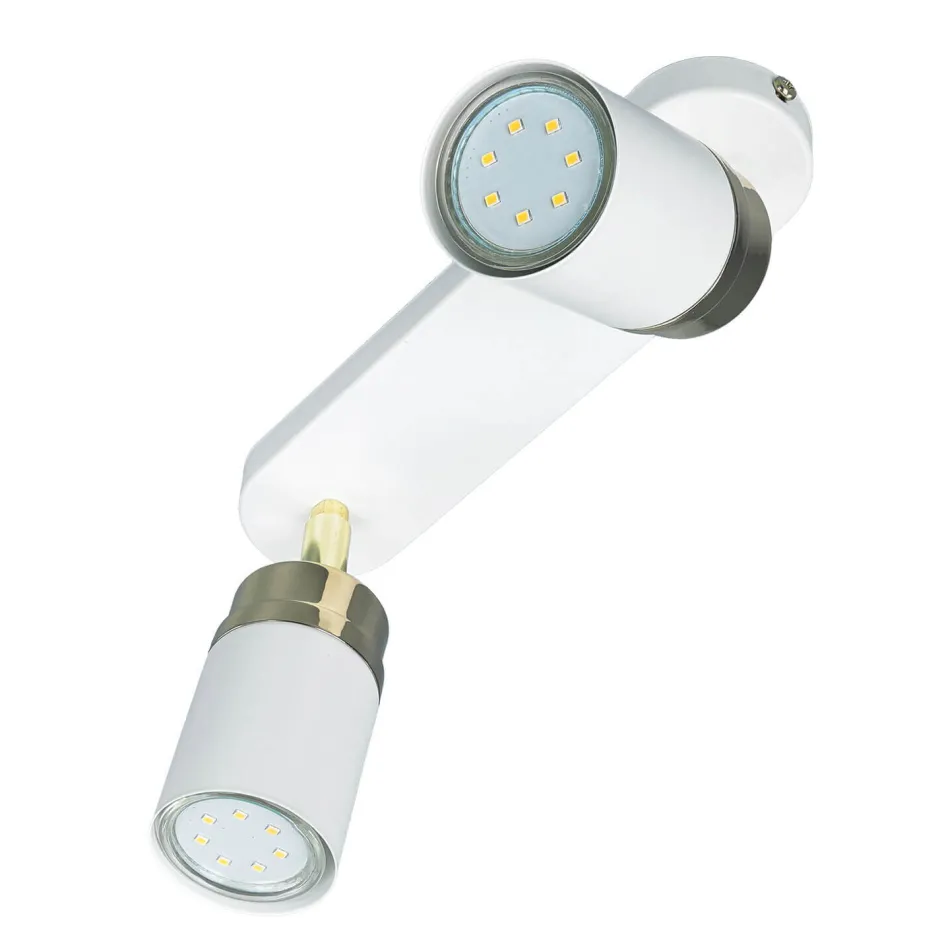 Moderne Lampen|Küchenlampen*Luminex Deckenstrahler Spot Metall Modern Weiß Gold 2-flammig