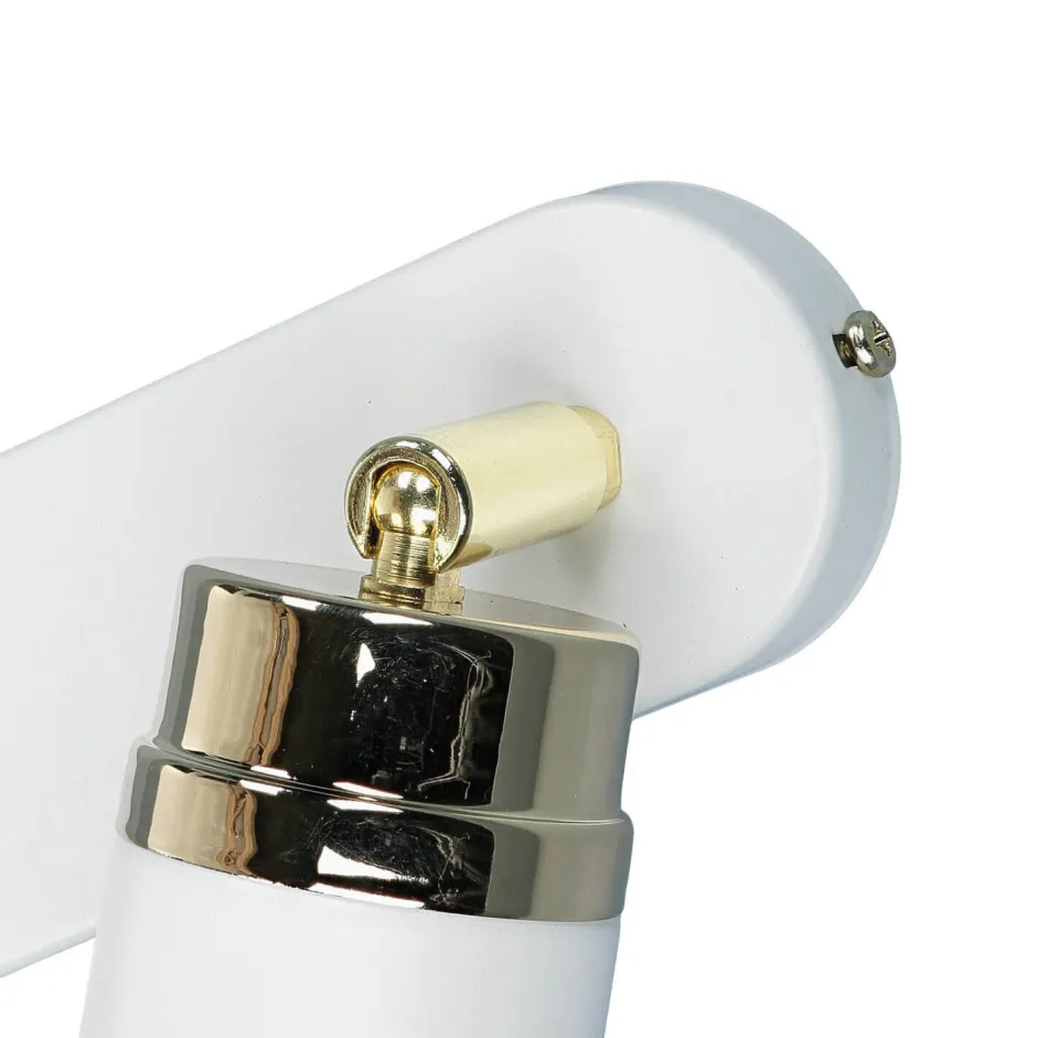 Moderne Lampen|Küchenlampen*Luminex Deckenstrahler Spot Metall Modern Weiß Gold 2-flammig