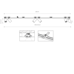 Deckenleuchten|Spots*Nowodvorski Deckenstrahler Unterputz 2x 2m lang 6-flammig GU10 Schwarz