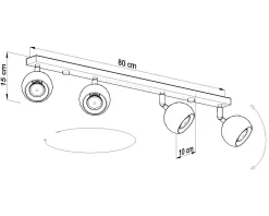 Deckenleuchten|Flurlampen*Sollux Deckenstrahler Weiß 80 cm lang Retro FAVONIA Aufbau