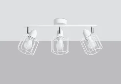 Deckenleuchten|Flurlampen*Sollux Deckenstrahler Weiß E14 3-flammig Metall Retro TISTA