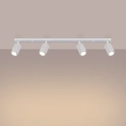 Sollux Deckenstrahler Weiß 4-flammig GU10 81 cm lang schwenkbar< Wohnzimmerlampen|Metall Lampen