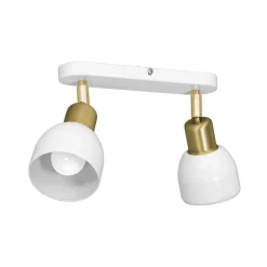 Deckenleuchten|Spots*Luminex Deckenstrahler Weiß Gold 2 flammig Metall Retro