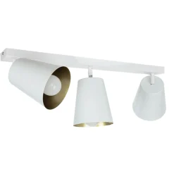 Retro Lampen|Küchenlampen*Easylight Deckenstrahler Weiß Gold Metall 3-flammig Retro