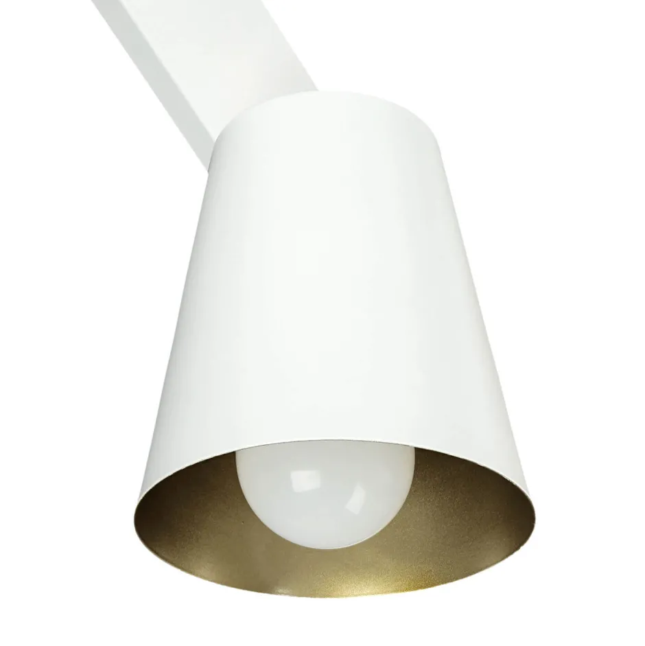 Retro Lampen|Küchenlampen*Easylight Deckenstrahler Weiß Gold Metall 3-flammig Retro