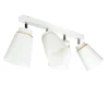 Stofflampen|Moderne Lampen*Lamkur Deckenstrahler Weiß Holz 4-flmg Modern Lampe