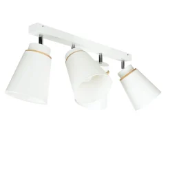 Stofflampen|Moderne Lampen*Lamkur Deckenstrahler Weiß Holz 4-flmg Modern Lampe