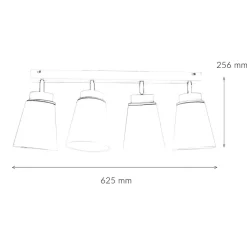 Stofflampen|Moderne Lampen*Lamkur Deckenstrahler Weiß Holz 4-flmg Modern Lampe