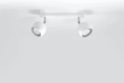 Wohnzimmerlampen|Retro Lampen*Sollux Deckenstrahler Weiß L:30cm Retro FAVONIA Deckenspot