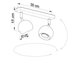 Wohnzimmerlampen|Retro Lampen*Sollux Deckenstrahler Weiß L:30cm Retro FAVONIA Deckenspot