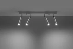 Deckenleuchten|Flurlampen*Sollux Deckenstrahler Weiß Metall 60 cm lang 4-flammig G9