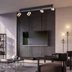 TK Lighting Deckenstrahler Wohnzimmer 84 cm lang Metall Schwarz Gold< Deckenleuchten|Flurlampen