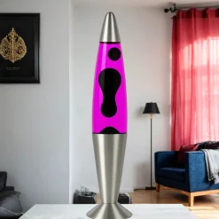 Easylight Deko Lavalampe Rosa Schwarz 42 cm Retro JENNY< Glaslampen|Metall Lampen