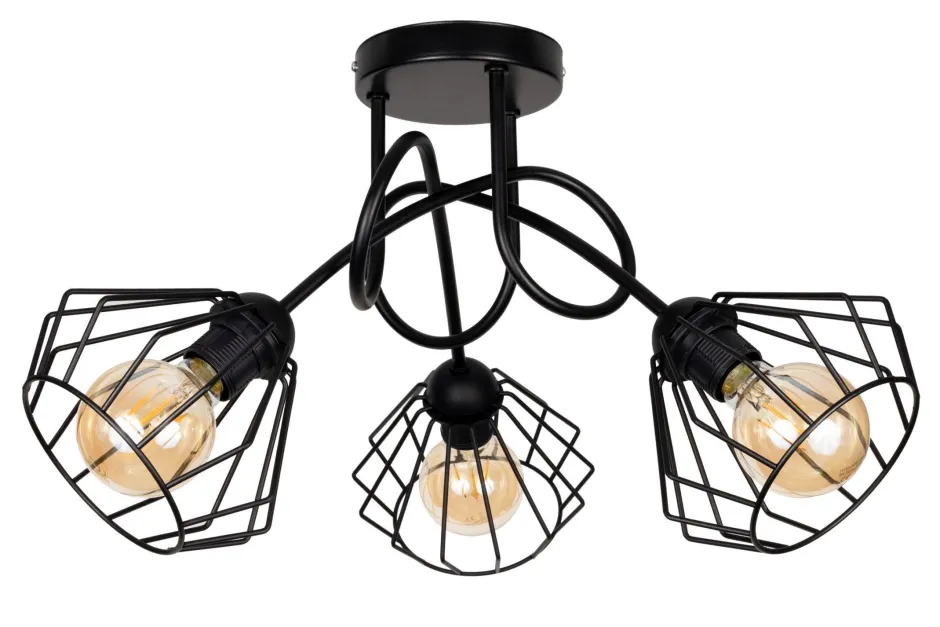 Belis Dekorative Deckenlampe Metall E27 L:55 cm in Schwarz< Bürolampen|Wohnzimmerlampen