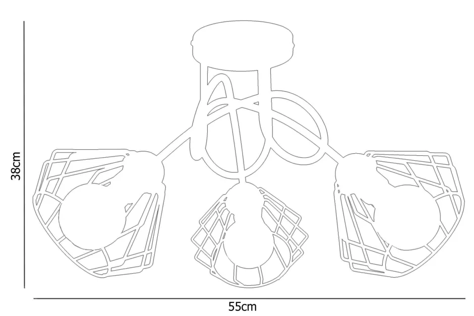 Belis Dekorative Deckenlampe Metall E27 L:55 cm in Schwarz< Bürolampen|Wohnzimmerlampen