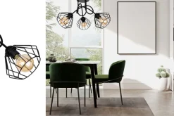 Belis Dekorative Deckenlampe Metall E27 L:55 cm in Schwarz< Bürolampen|Wohnzimmerlampen