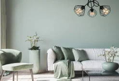 Belis Dekorative Deckenlampe Metall E27 L:55 cm in Schwarz< Bürolampen|Wohnzimmerlampen