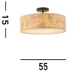 Searchlight Dekorative Deckenleuchte Bambus Muster E27 3-flammig< Flurlampen|Wohnzimmerlampen