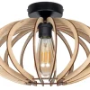 Deckenleuchten|Bürolampen*Belis Dekorative Deckenleuchte Holz E27 Ø35 cm in Schwarz