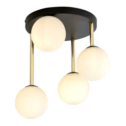 Deckenleuchten|Bürolampen*Emibig Dekorative Deckenleuchte Kugelschirm Glas Metall ALVISE