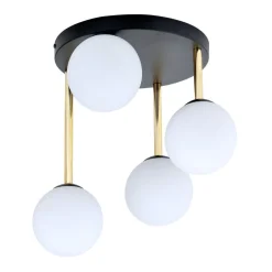 Deckenleuchten|Bürolampen*Emibig Dekorative Deckenleuchte Kugelschirm Glas Metall ALVISE