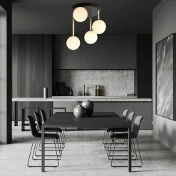 Deckenleuchten|Bürolampen*Emibig Dekorative Deckenleuchte Kugelschirm Glas Metall ALVISE