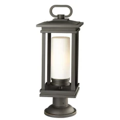 Außenleuchten Antik|Gartenlaternen*Elstead Dekorative Gartenlaterne in Bronze Opal Glas OWEN