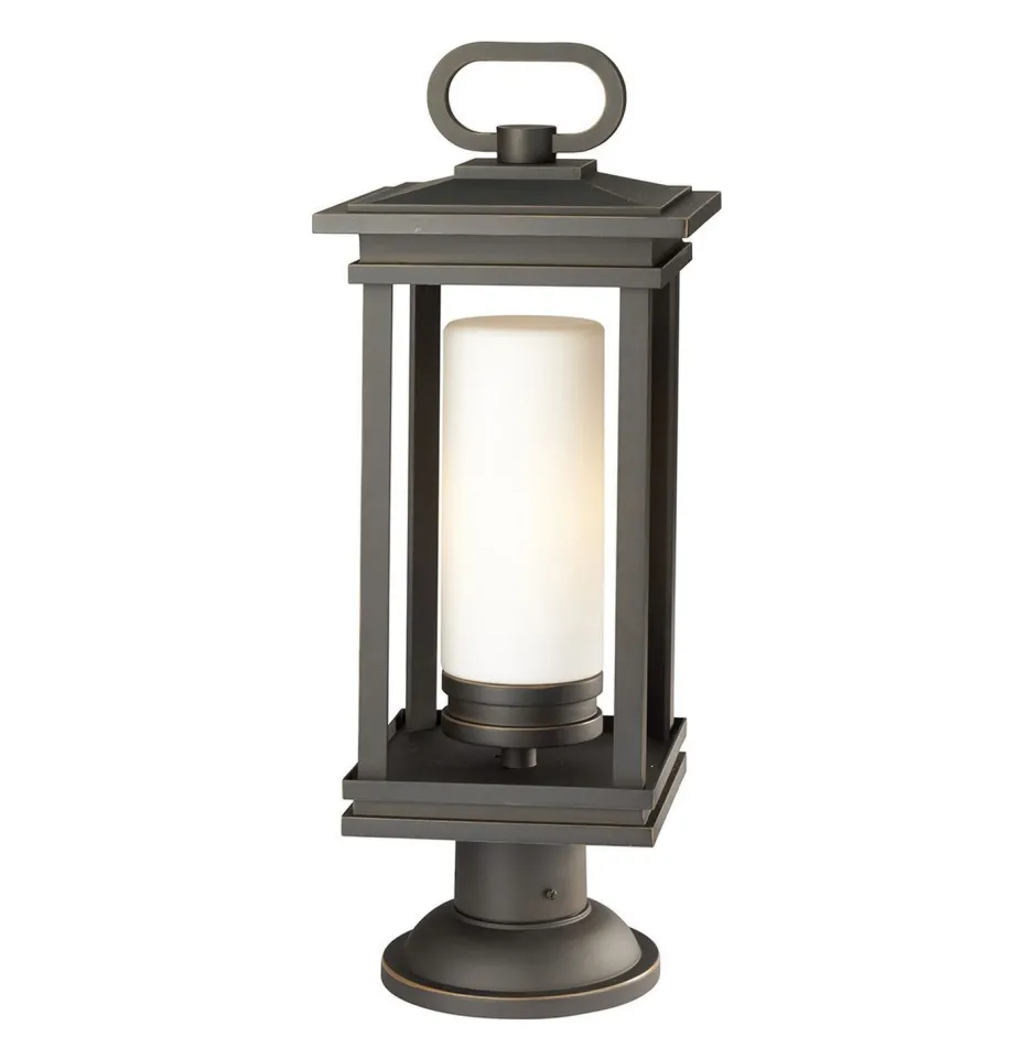 Außenleuchten Antik|Gartenlaternen*Elstead Dekorative Gartenlaterne in Bronze Opal Glas OWEN