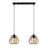 Belis Dekorative Hängelampe Holz E27 2-flammig 50 cm lang< Hängelampen|Bürolampen